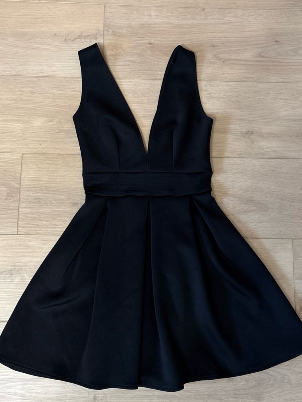 Vintage Black V-Neck Fit & Flare Dress